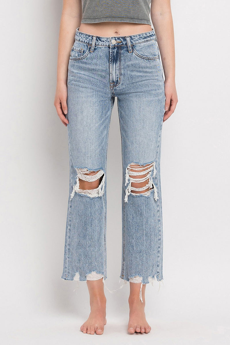 Morgan 90s Vintage Crop Jeans, Blue Melody