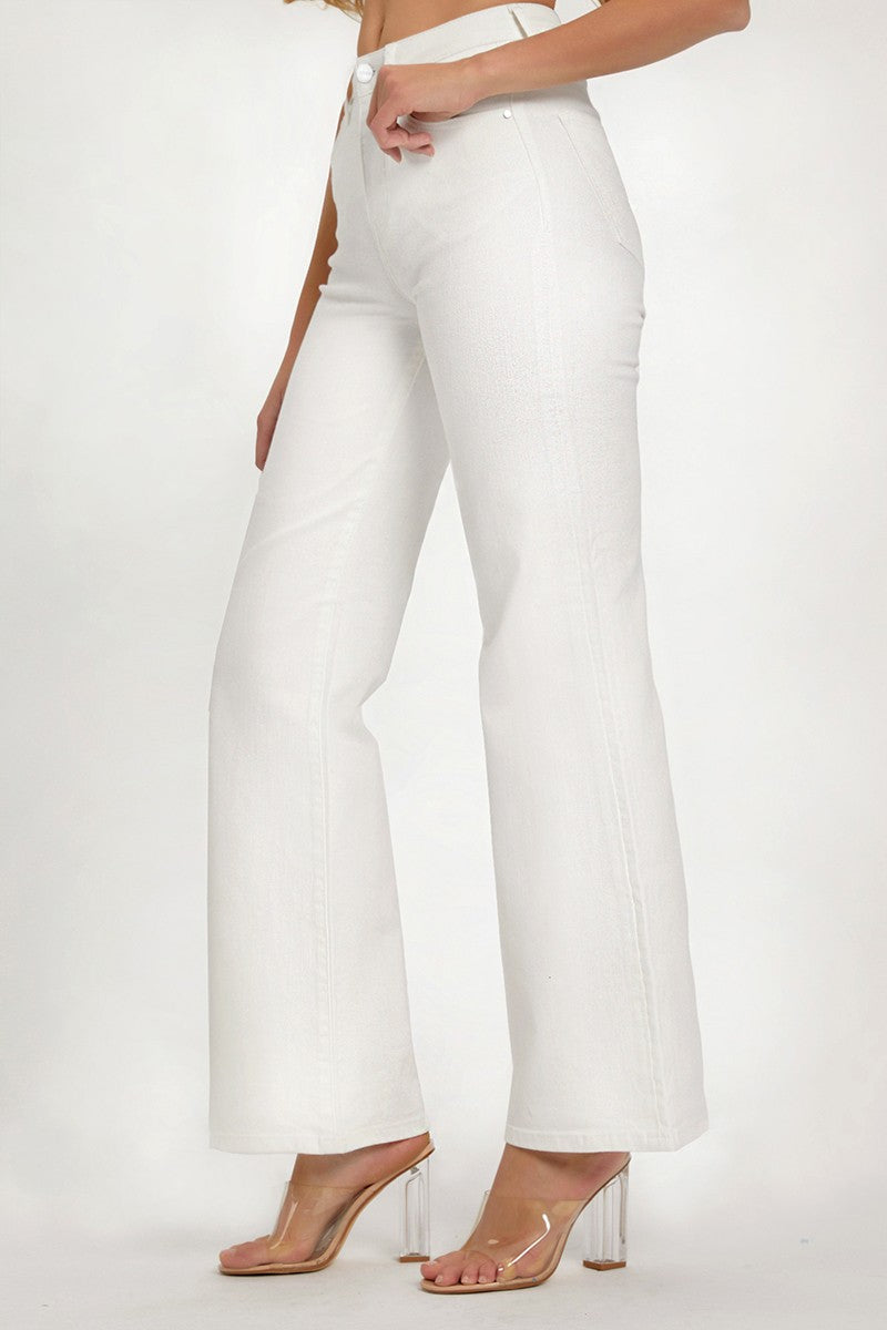 Daya High Rise Tummy Control Pants, White