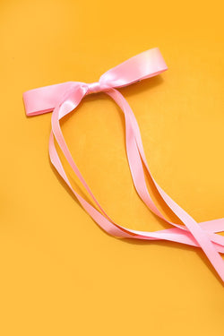 Vivi Long Bow Hair Clip, Pink