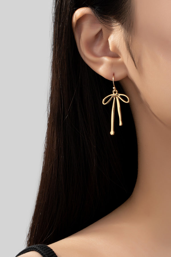 Sophia Bow Drop Earring, Gold