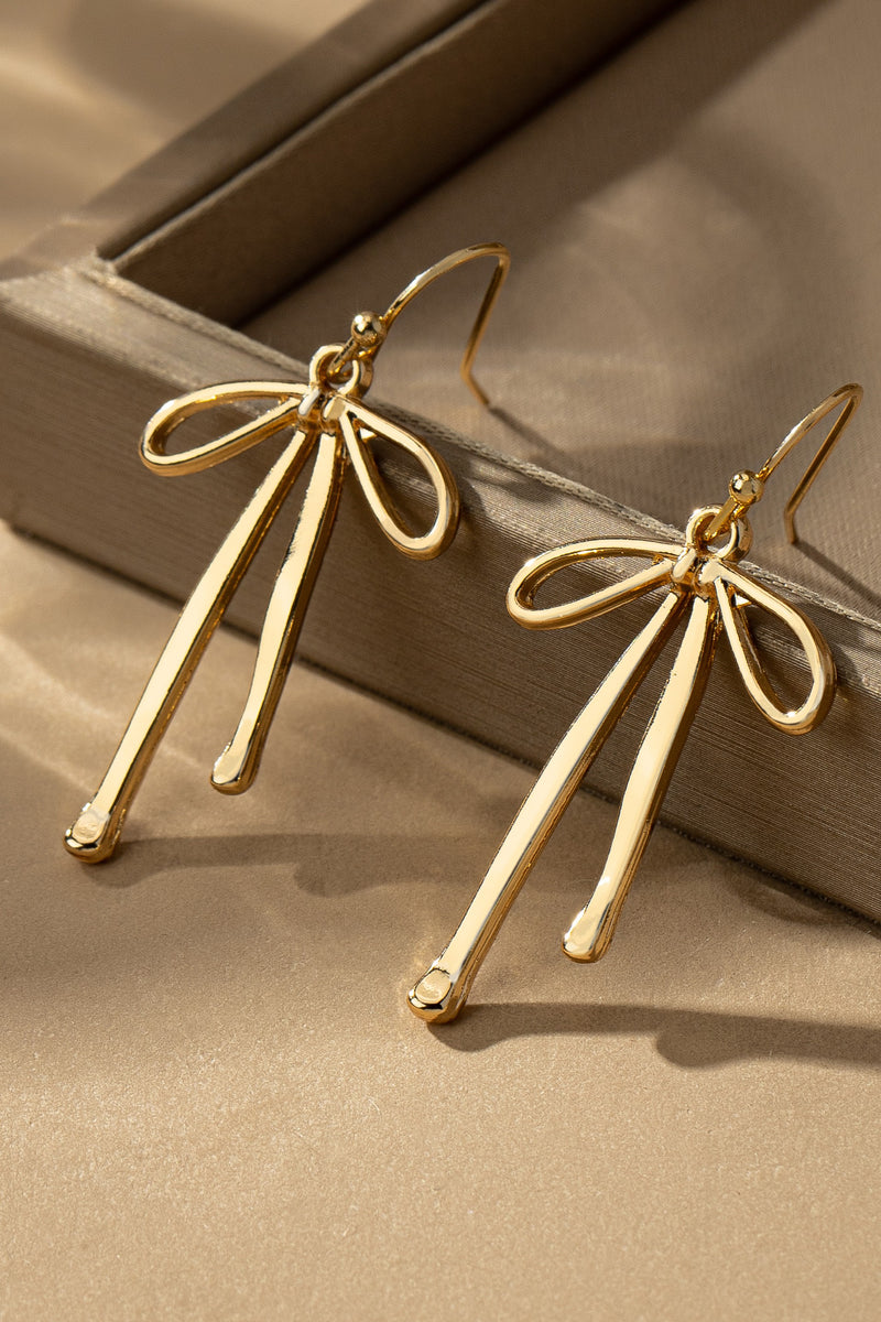 Sophia Bow Drop Earring, Gold