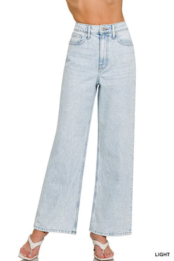 Santana High Waist Wide Leg Jeans, Light