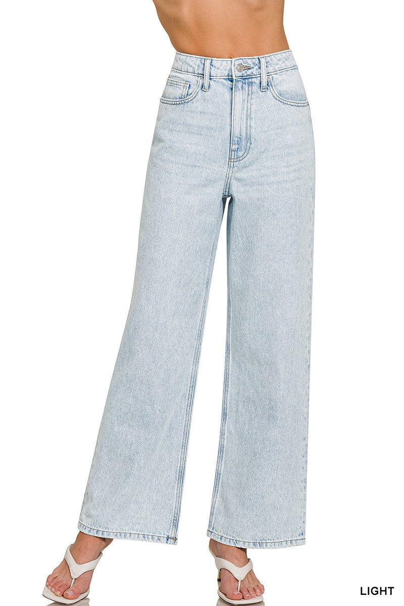 Santana High Waist Wide Leg Jeans, Light