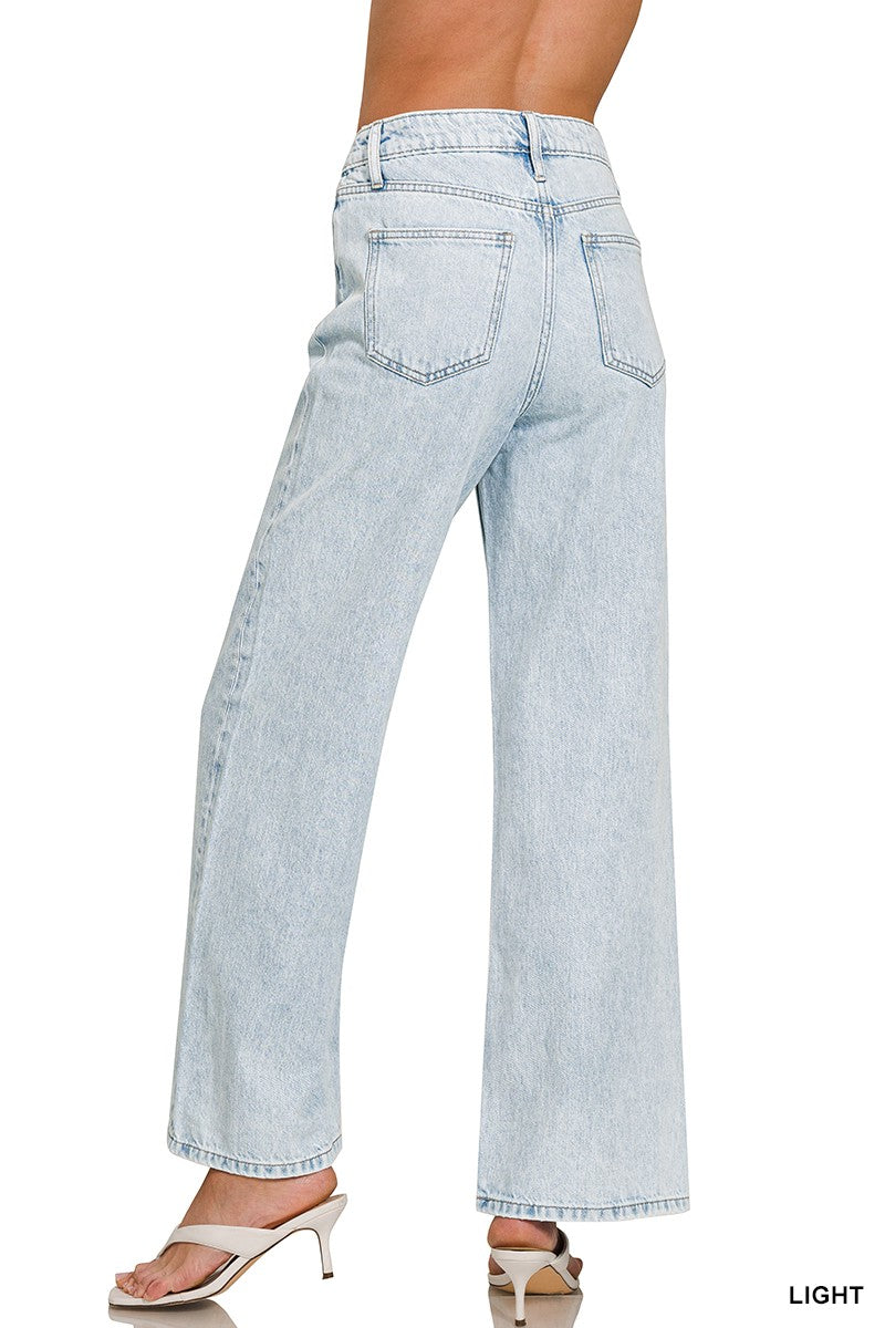 Santana High Waist Wide Leg Jeans, Light