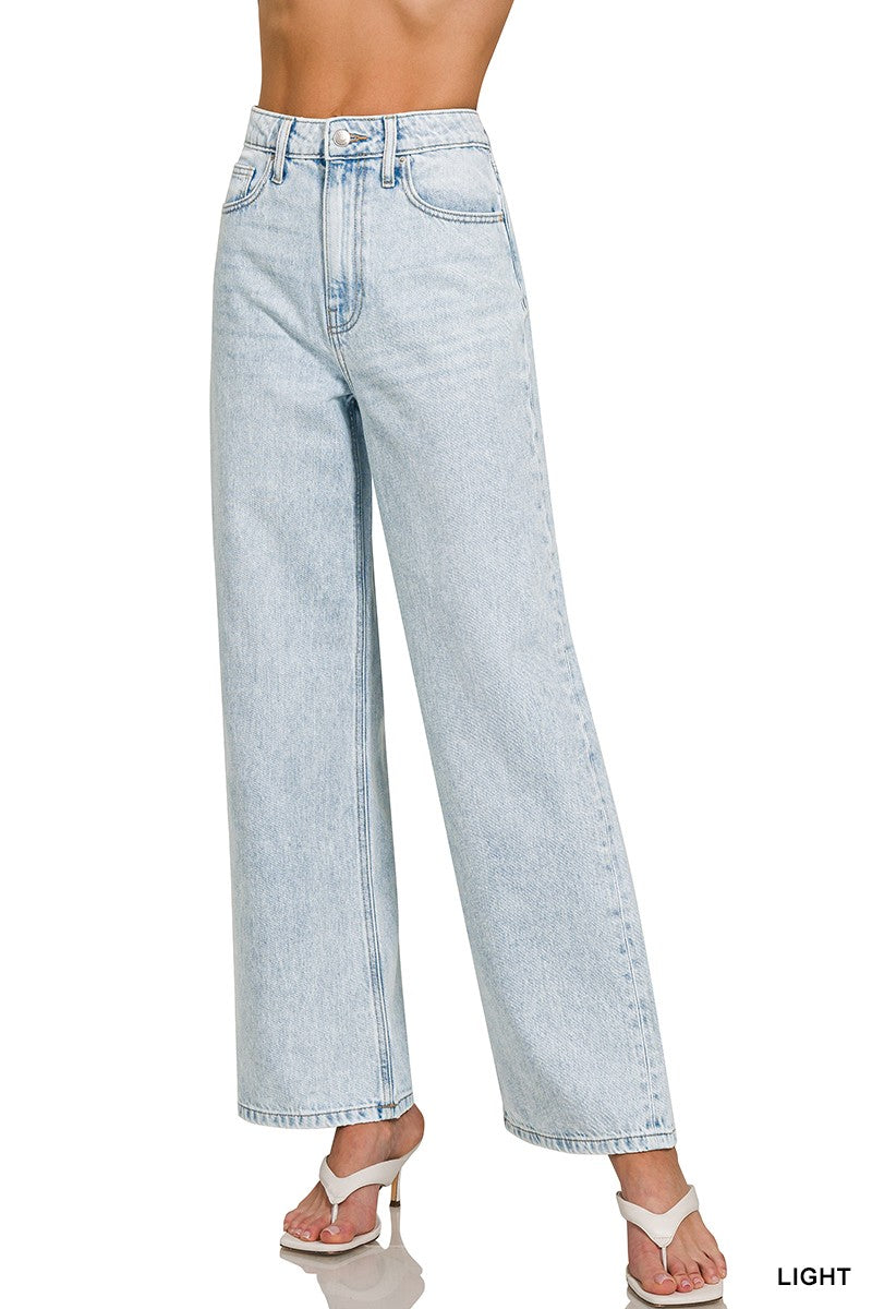 Santana High Waist Wide Leg Jeans, Light