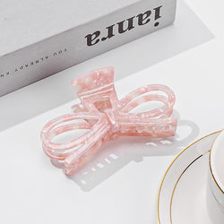 Large Plastic Bow Ribbon Hair Claw, Pink