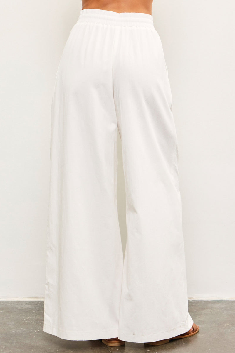 Luna Wide Leg Pants, White