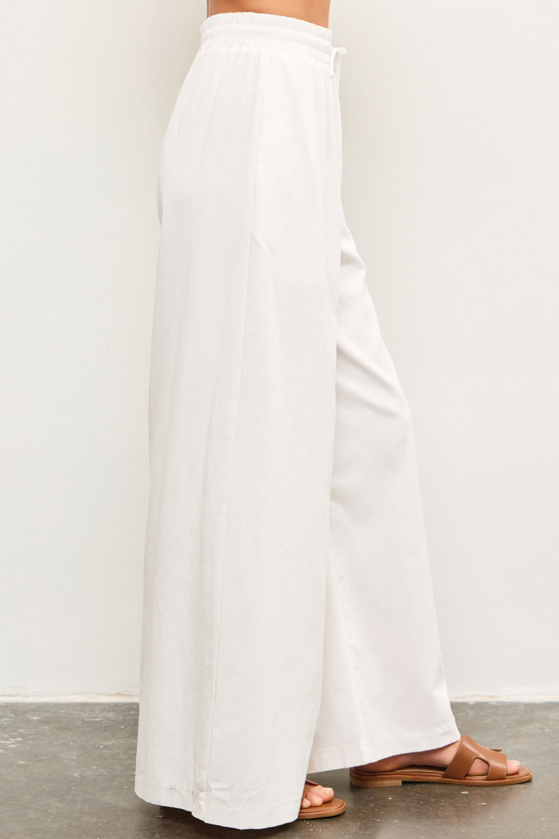 Luna Wide Leg Pants, White