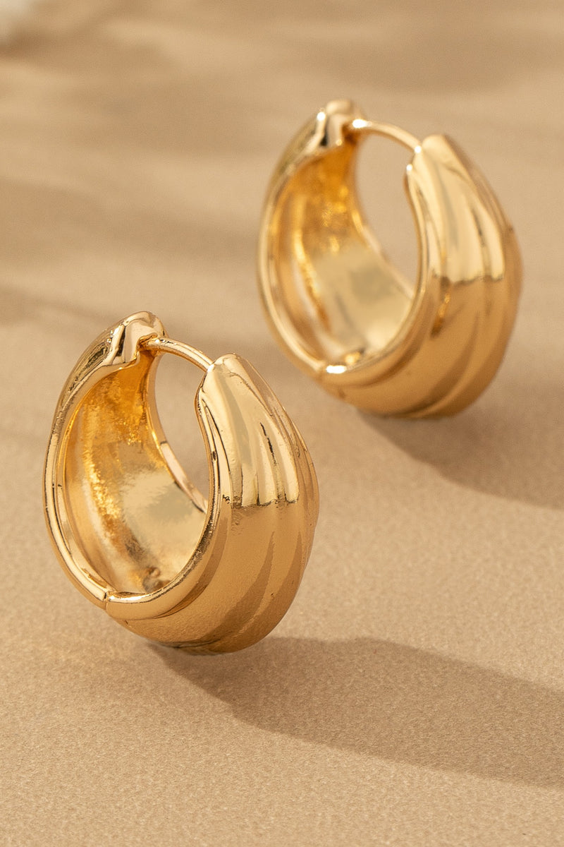 Riona Wide Hinge Hoop Earrings, Gold