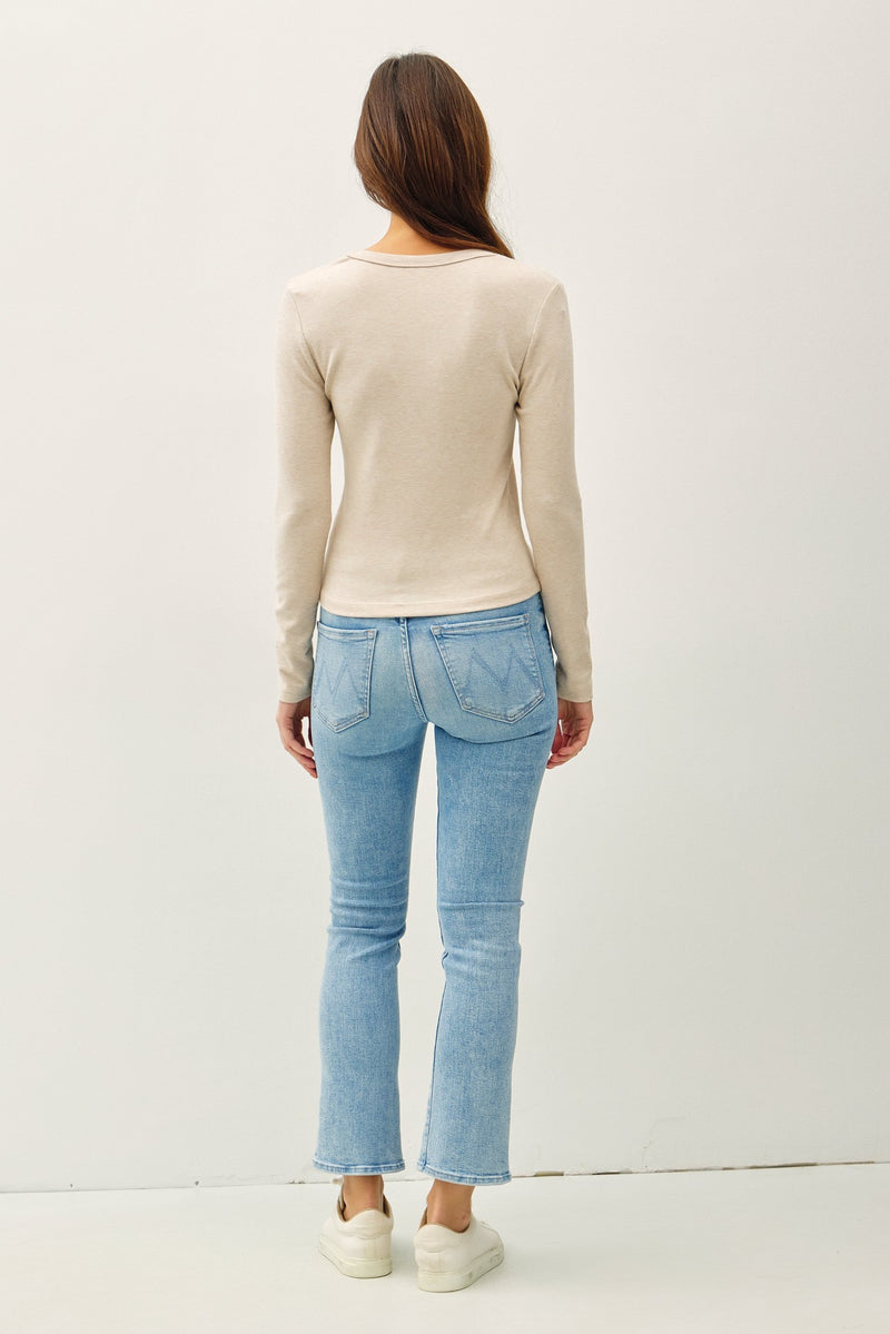 Molly Basic Scoop Neck Top, Oatmeal