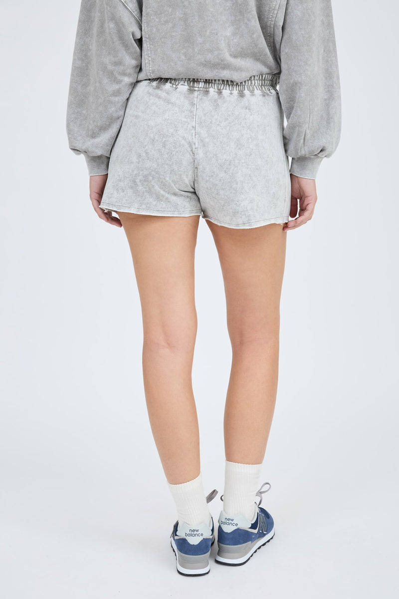 Madison Washed Raw Edge Shorts, Grey