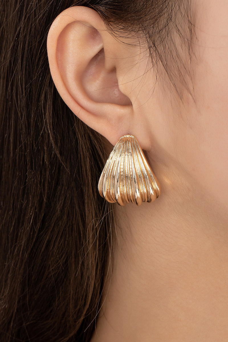 Lorelei Textured Wide Hoop Earring, Gold