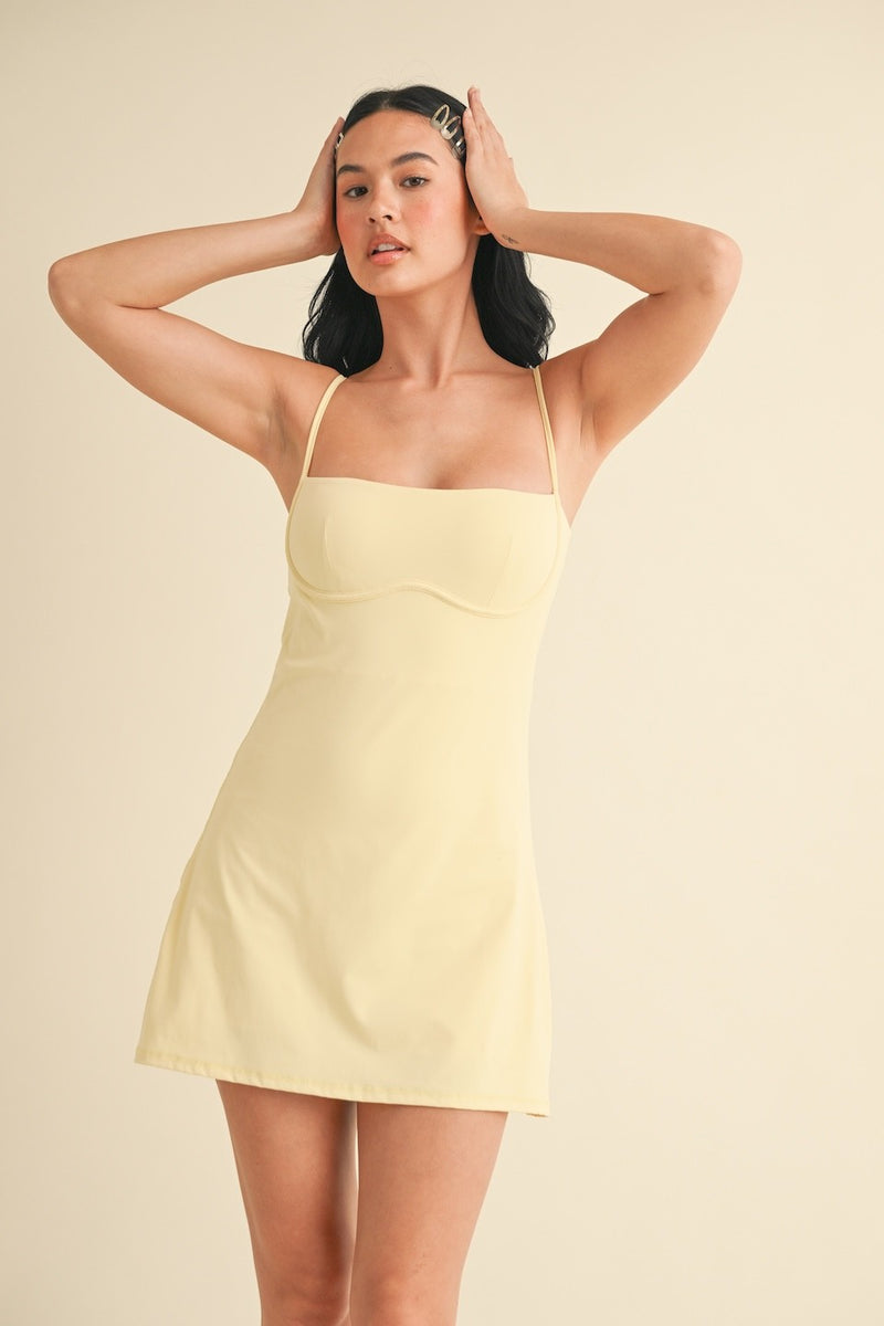 Catalina Athletic Mini Dress, Lemon