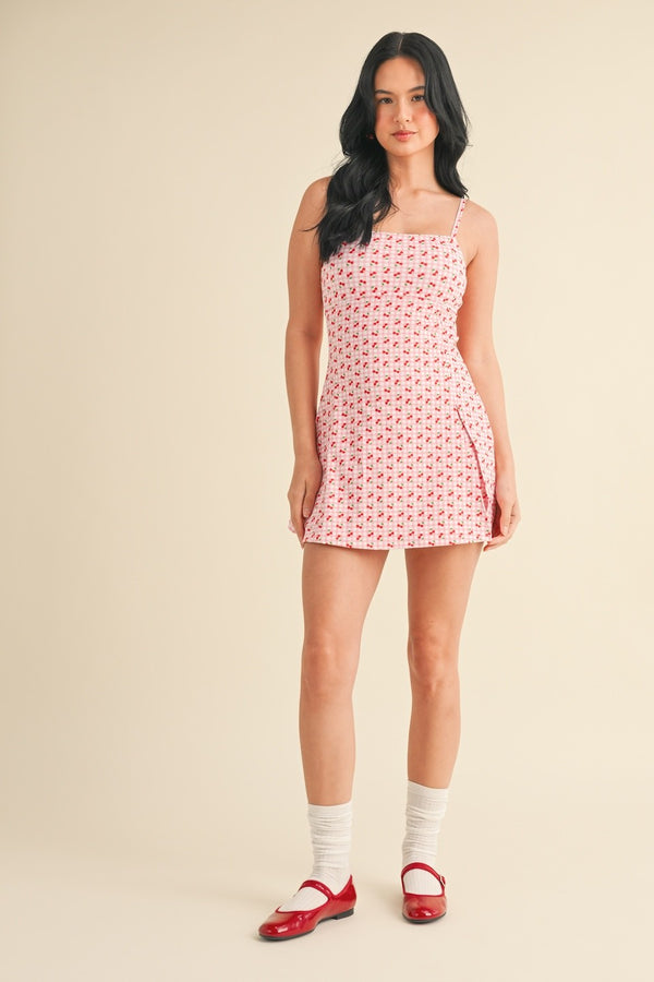 Amara A-Line Active Mini Dress, Cherry Gingham