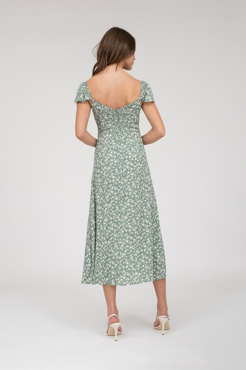 Faith Floral Midi Dress, Green