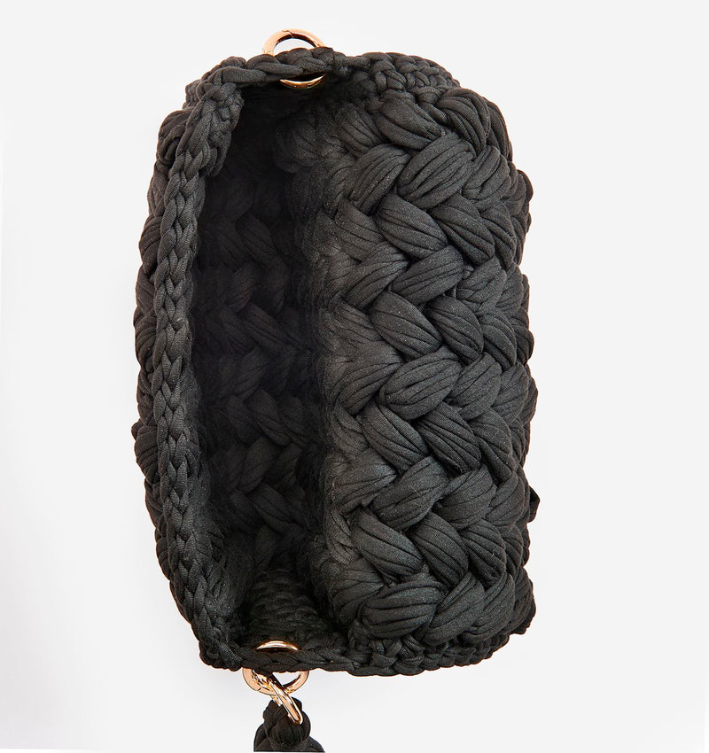 Aspen Woven Crossbody, Black