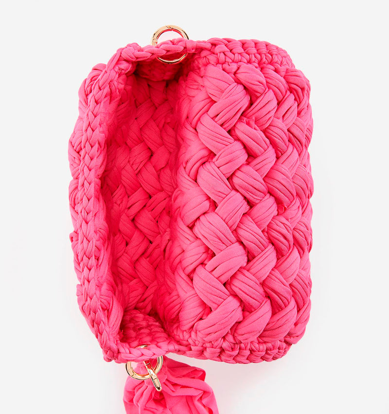 Aspen Woven Crossbody, Hot Pink