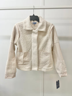 Santana Wide Collar Sherpa Jacket, Blanched Almond | Democracy