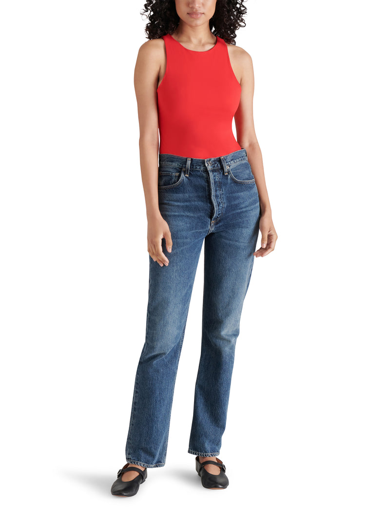 Nico Sleeveless Bodysuit, Red | Steve Madden