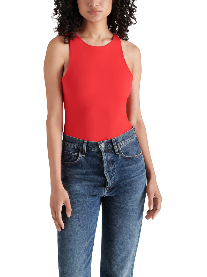 Nico Sleeveless Bodysuit, Red | Steve Madden