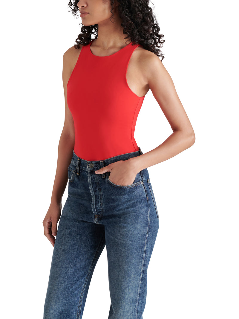 Nico Sleeveless Bodysuit, Red | Steve Madden