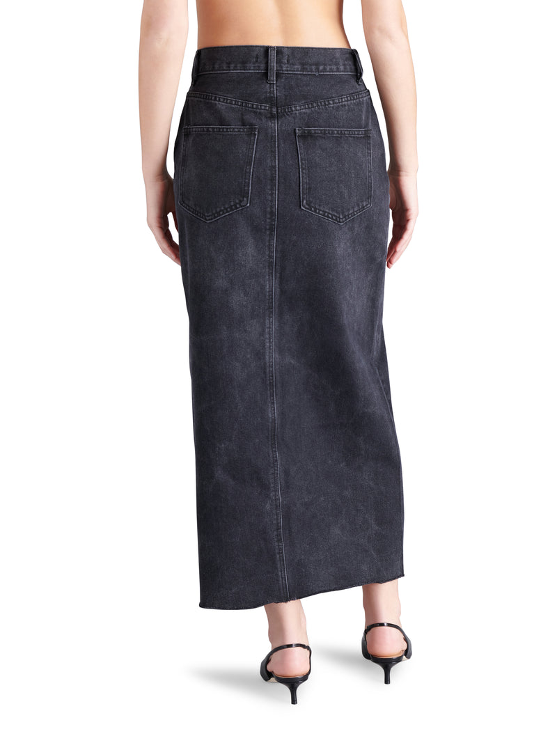 Avani Denim Skirt, Washed Black | Steve Madden