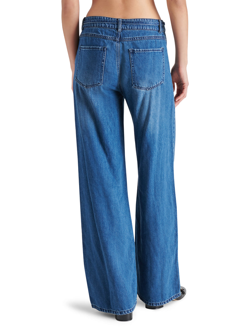 Serenity Wide Leg Denim Pant, Medium Blue | Steve Madden