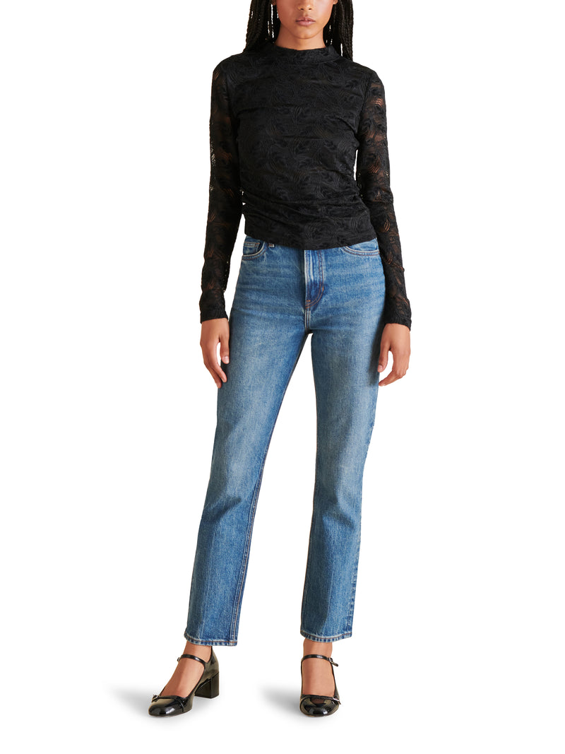 Cherie Lace Top, Black | Steve Madden