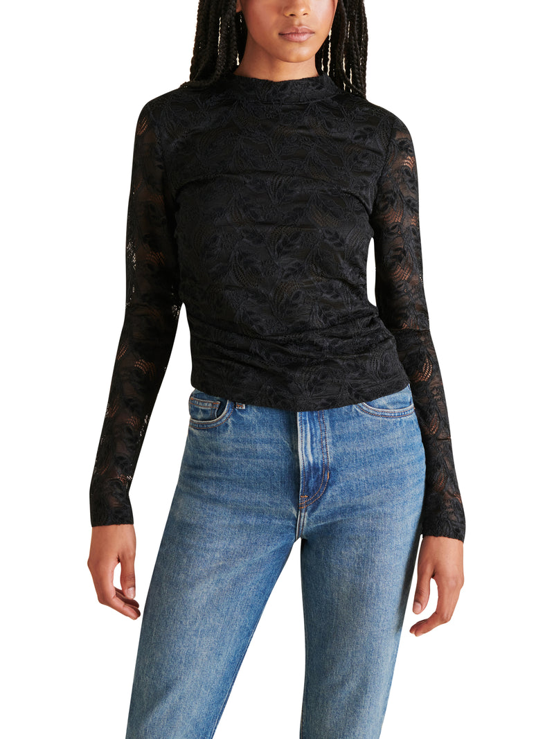 Cherie Lace Top, Black | Steve Madden