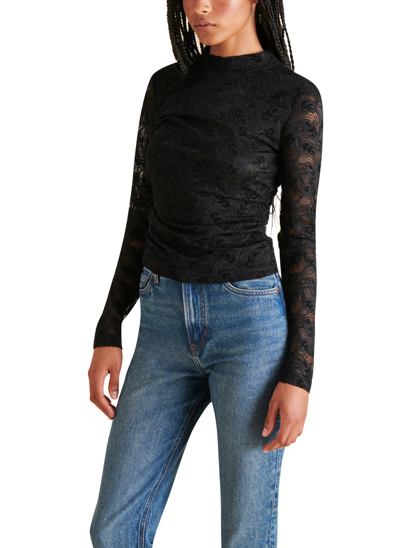 Cherie Lace Top, Black | Steve Madden