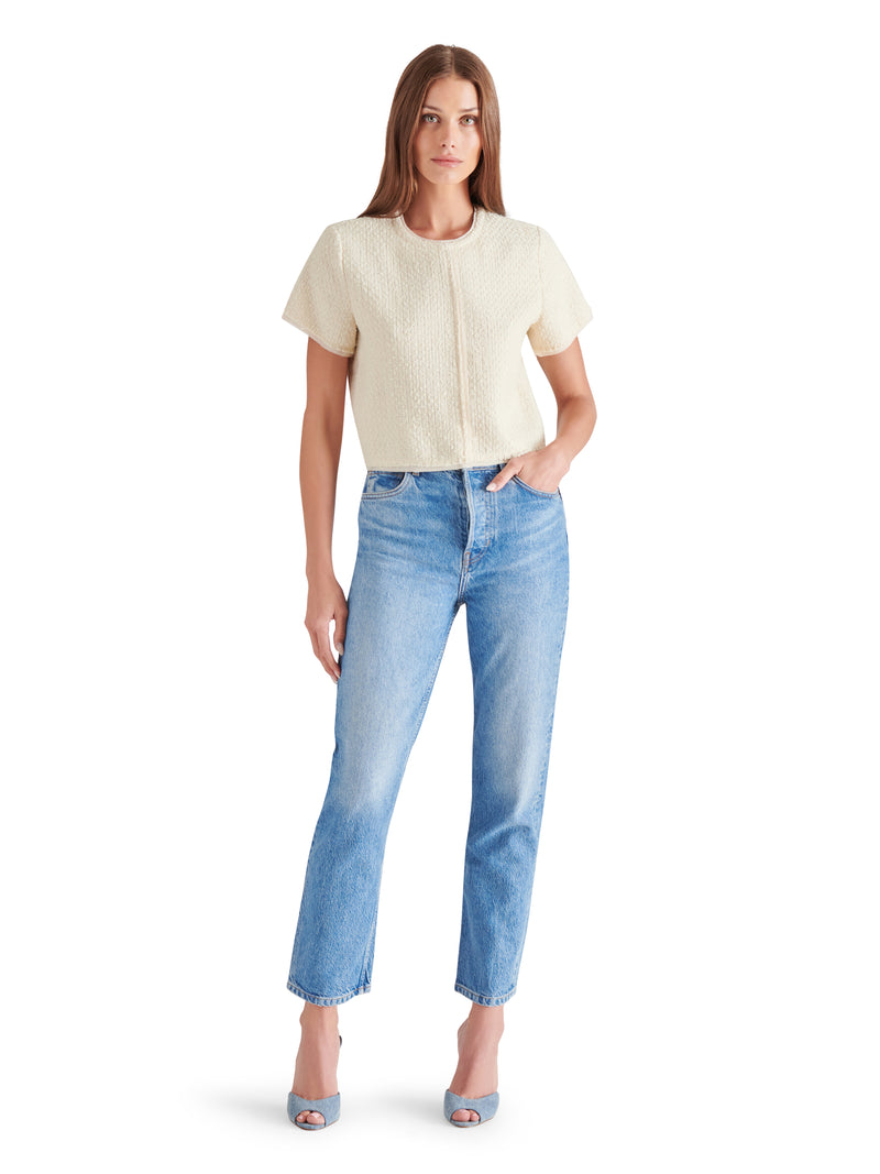 Addie Tweed Top, Antique White | Steve Madden