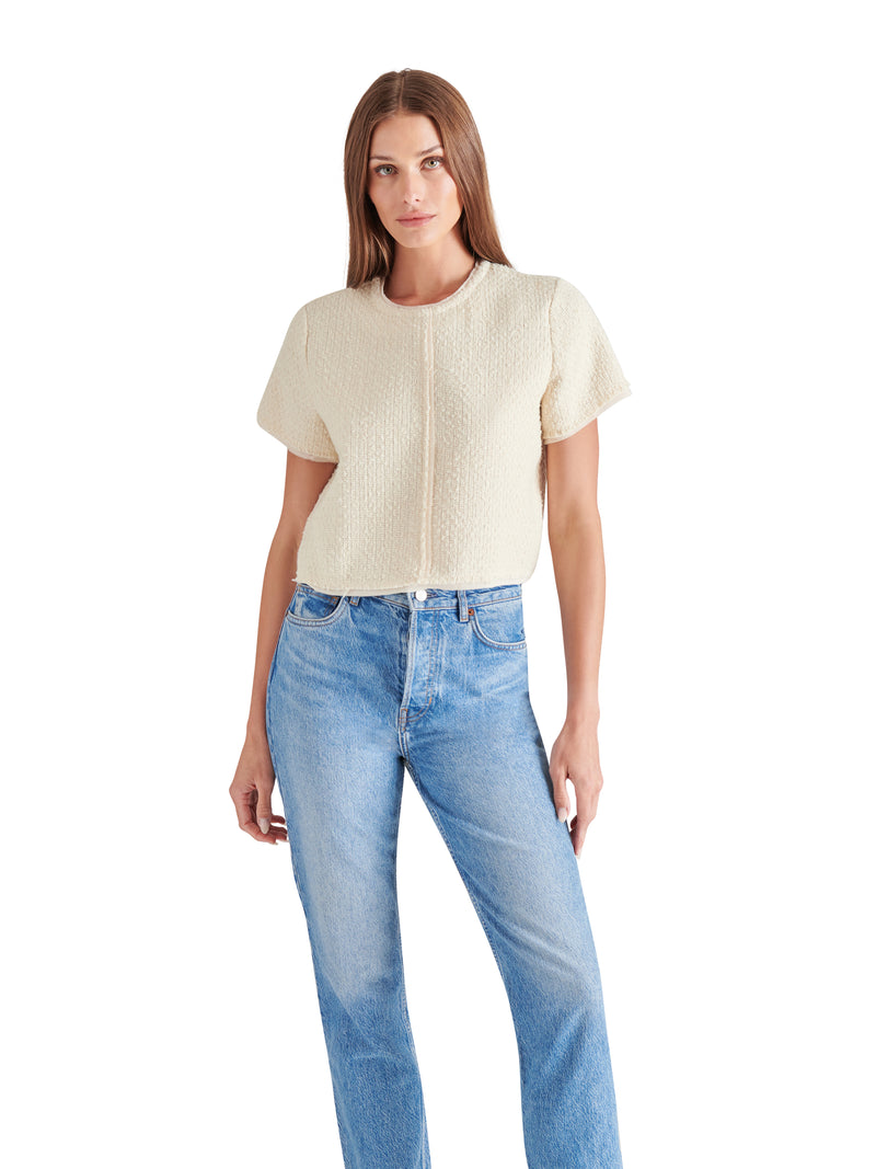 Addie Tweed Top, Antique White | Steve Madden