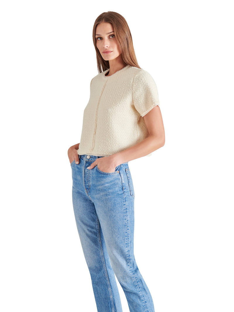 Addie Tweed Top, Antique White | Steve Madden