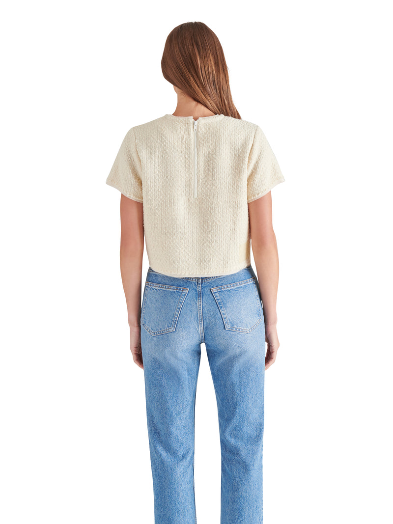 Addie Tweed Top, Antique White | Steve Madden