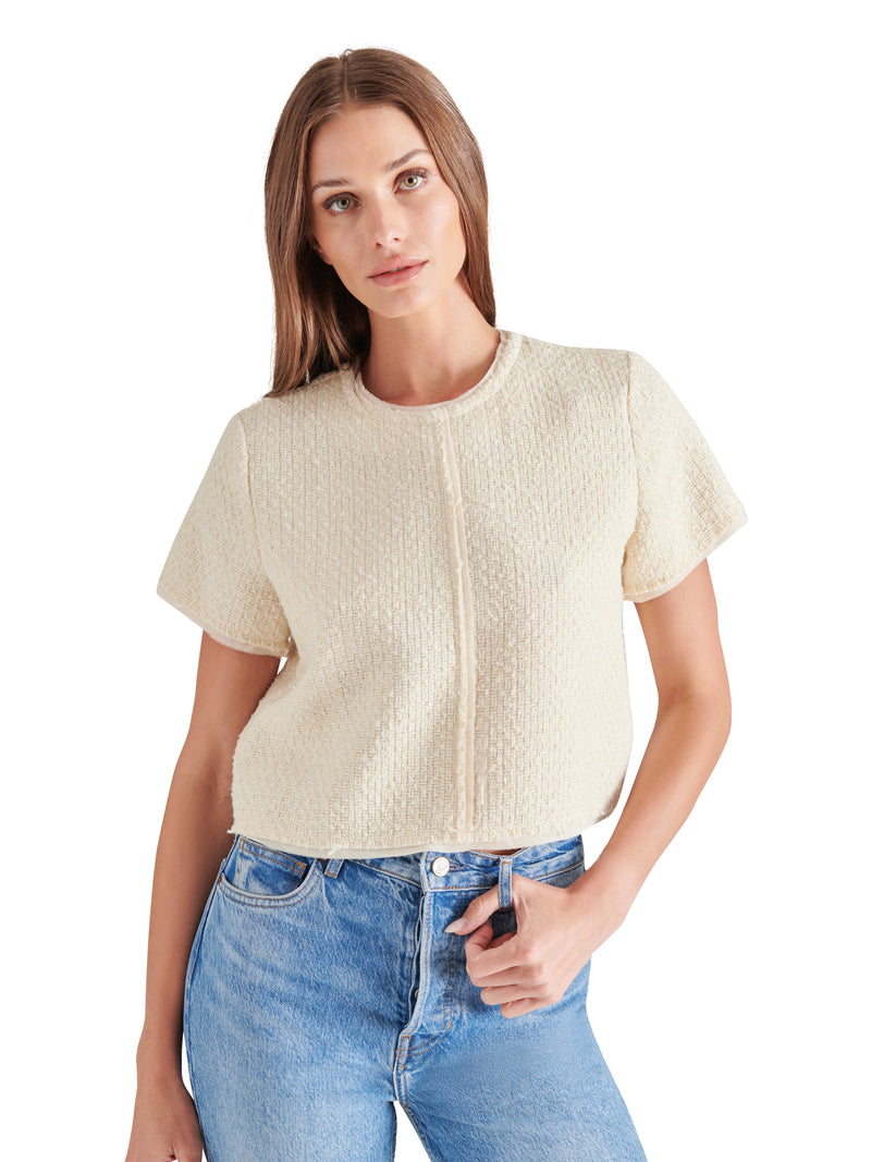 Addie Tweed Top, Antique White | Steve Madden