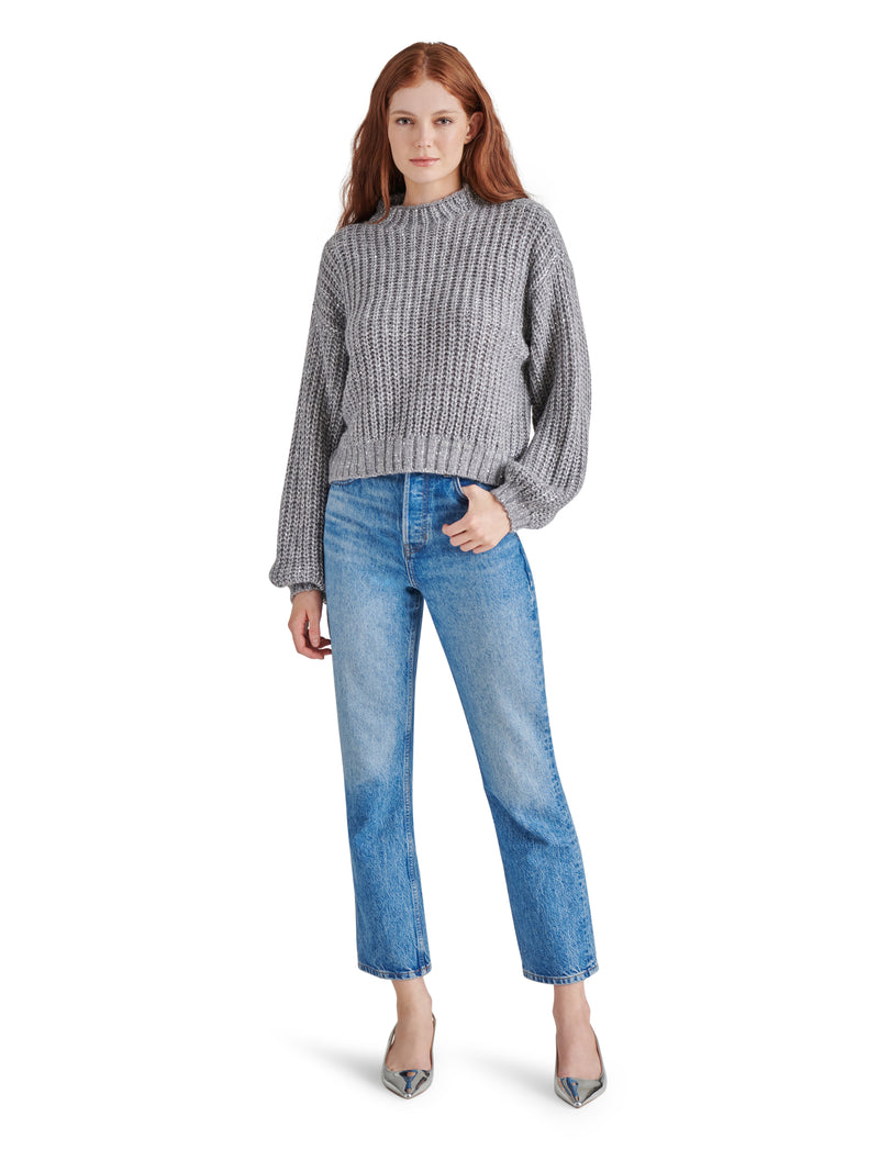 Martina Sequined Sweater, Heather Grey | Steve Madden