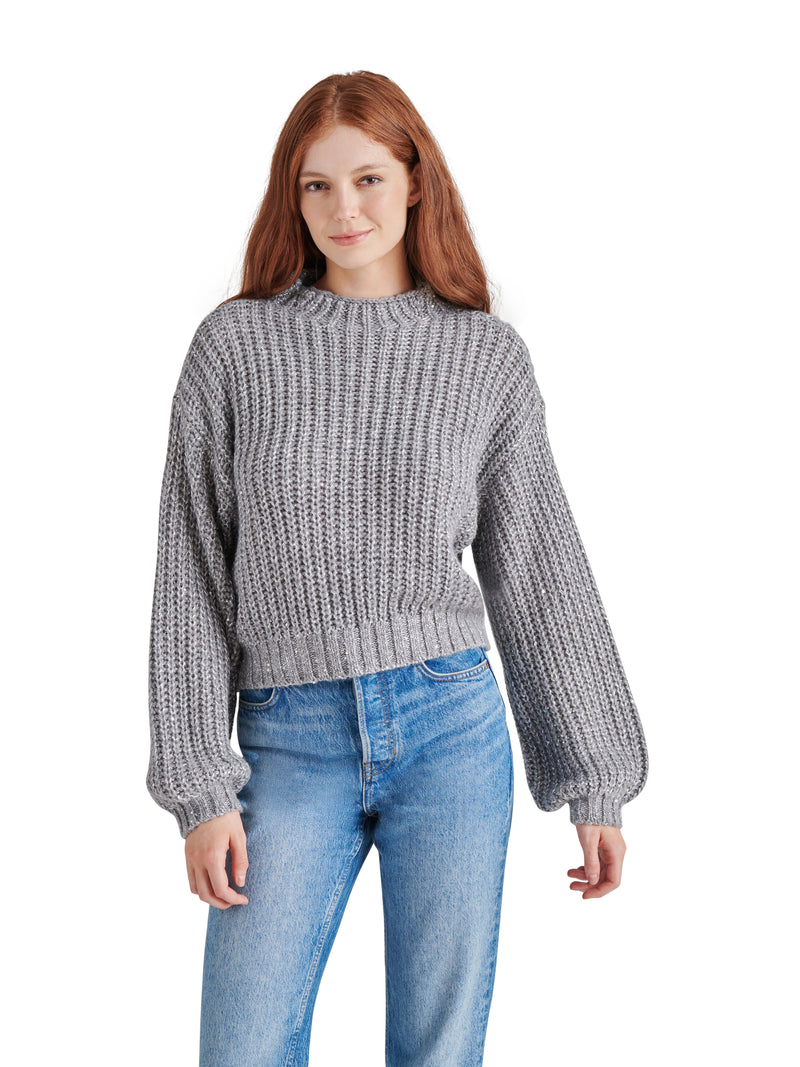 Martina Sequined Sweater, Heather Grey | Steve Madden