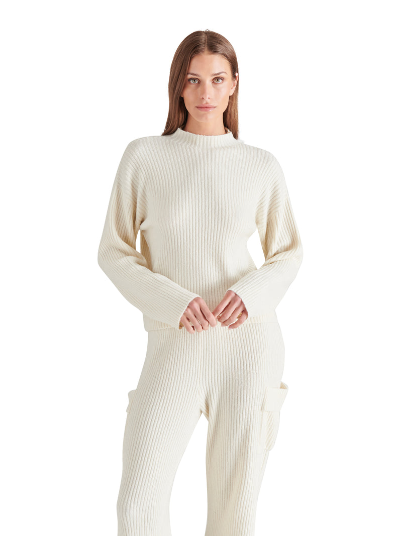 Willa Mock Neck Sweater, Whisper White | Steve Madden