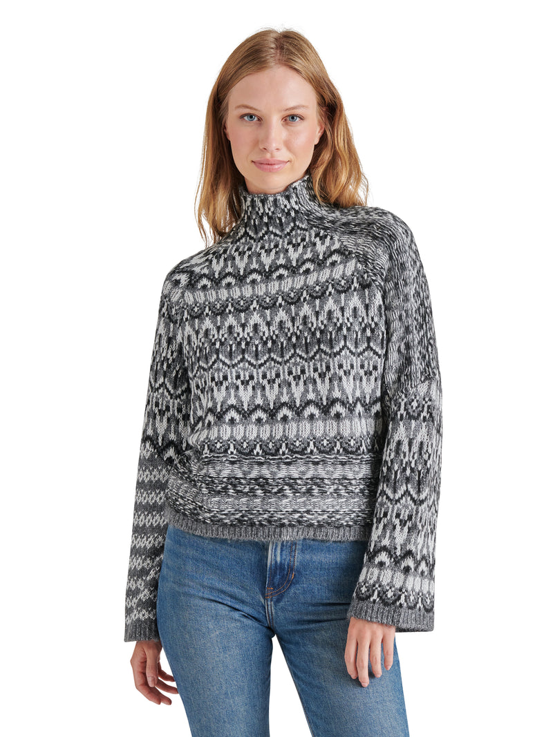 Indie Fair Isle Sweater, Charcoal Grey | Steve Madden