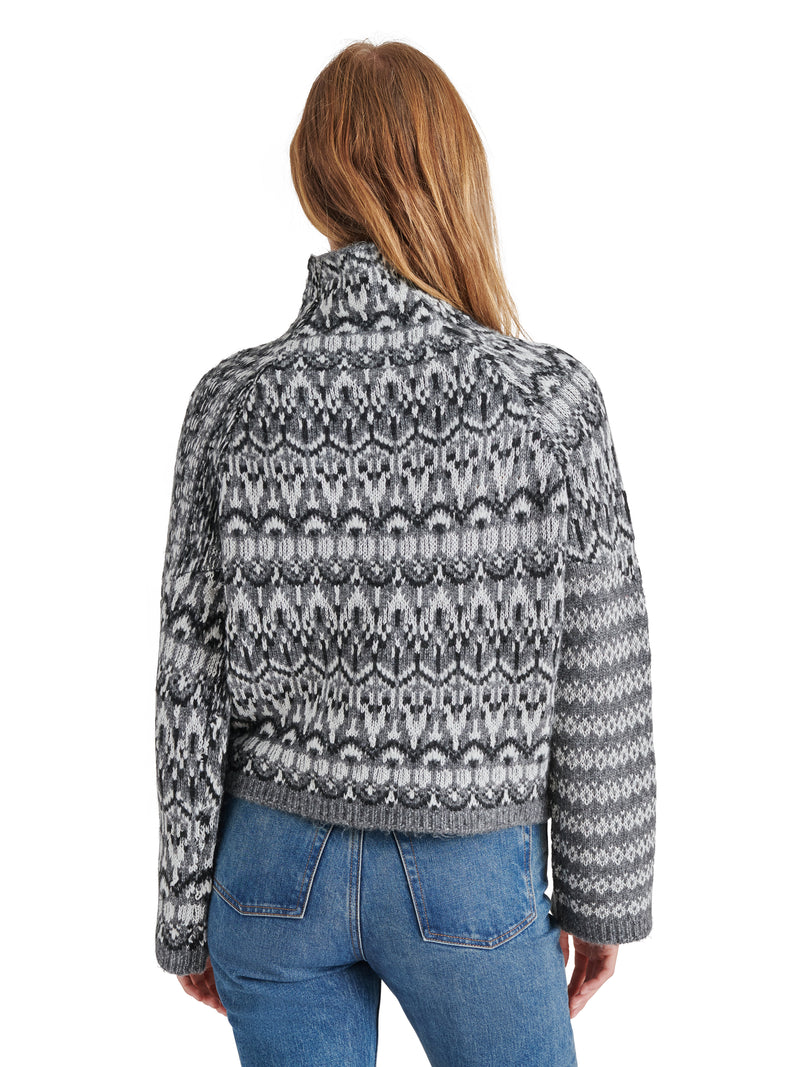 Indie Fair Isle Sweater, Charcoal Grey | Steve Madden