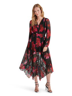 Ari Floral Pleated Dress, Pink Multi | Steve Madden