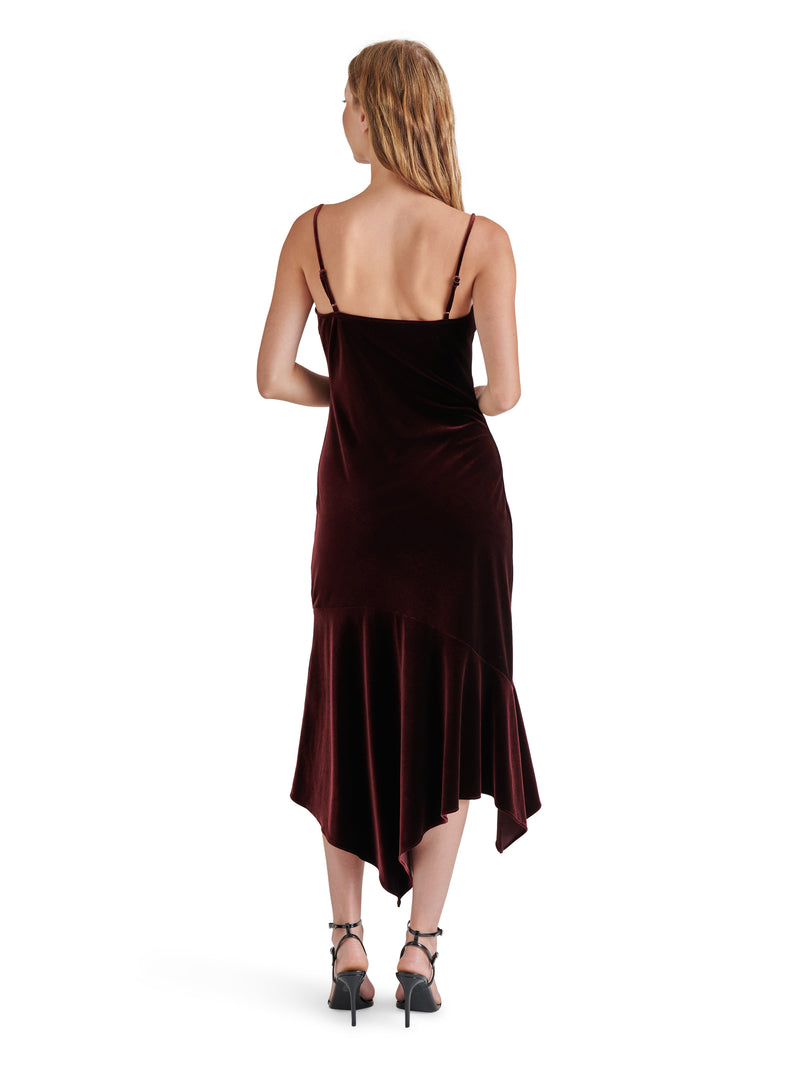 Lucille Velvet Dress, Wine | Steve Madden