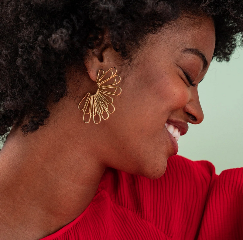 Florence Fanned Layered Loop Earrings | Ink + Alloy