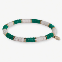 Grace Two-Colorblock Stretch Bracelet, Green/Ivory | Ink + Alloy