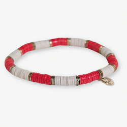 Grace Two-Colorblock Stretch Bracelet, Red/Ivory | Ink + Alloy