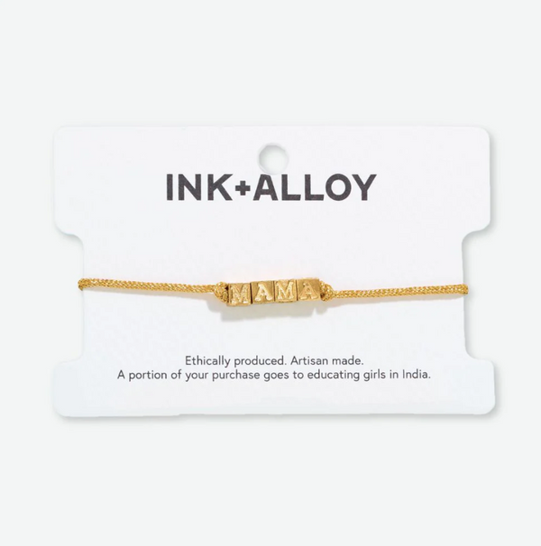 Goldie Brass Letter Cord Bracelet | Ink + Alloy