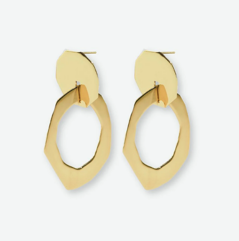 Ginger Abstract Door Knocker Earrings | Ink + Alloy