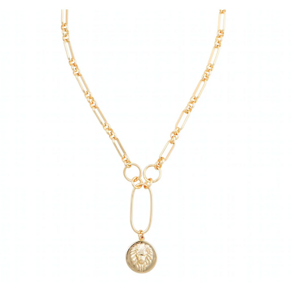 Zoe Lion Medallion Lariat | Sahira Jewelry