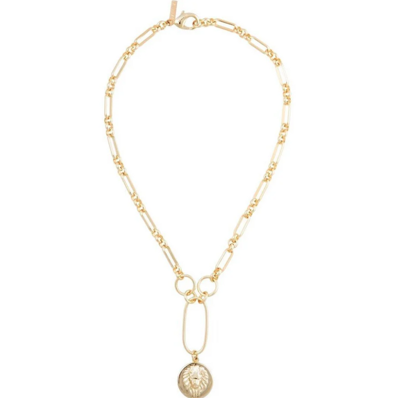 Zoe Lion Medallion Lariat | Sahira Jewelry