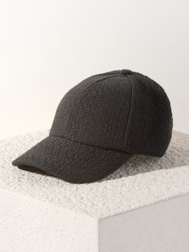 Billie Tweed Ball Cap, Black